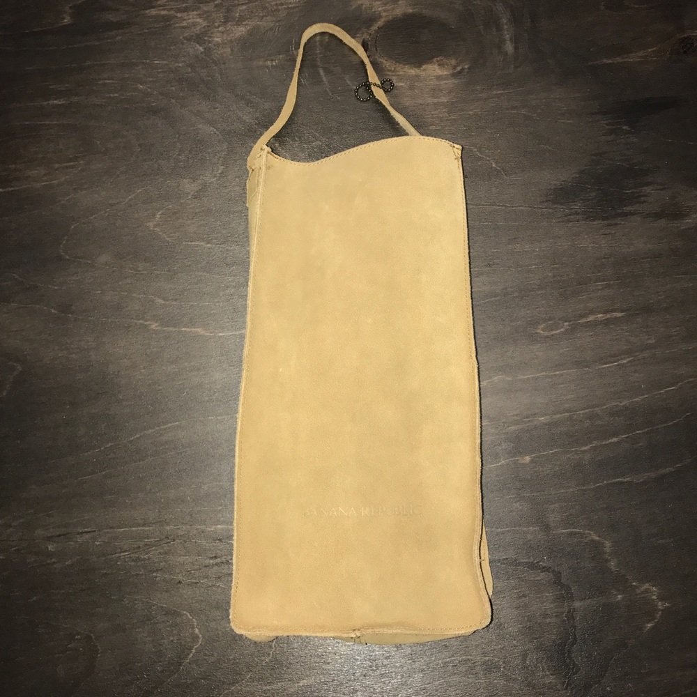 Banana Republic Fawn Suede Wine Bottle Bag